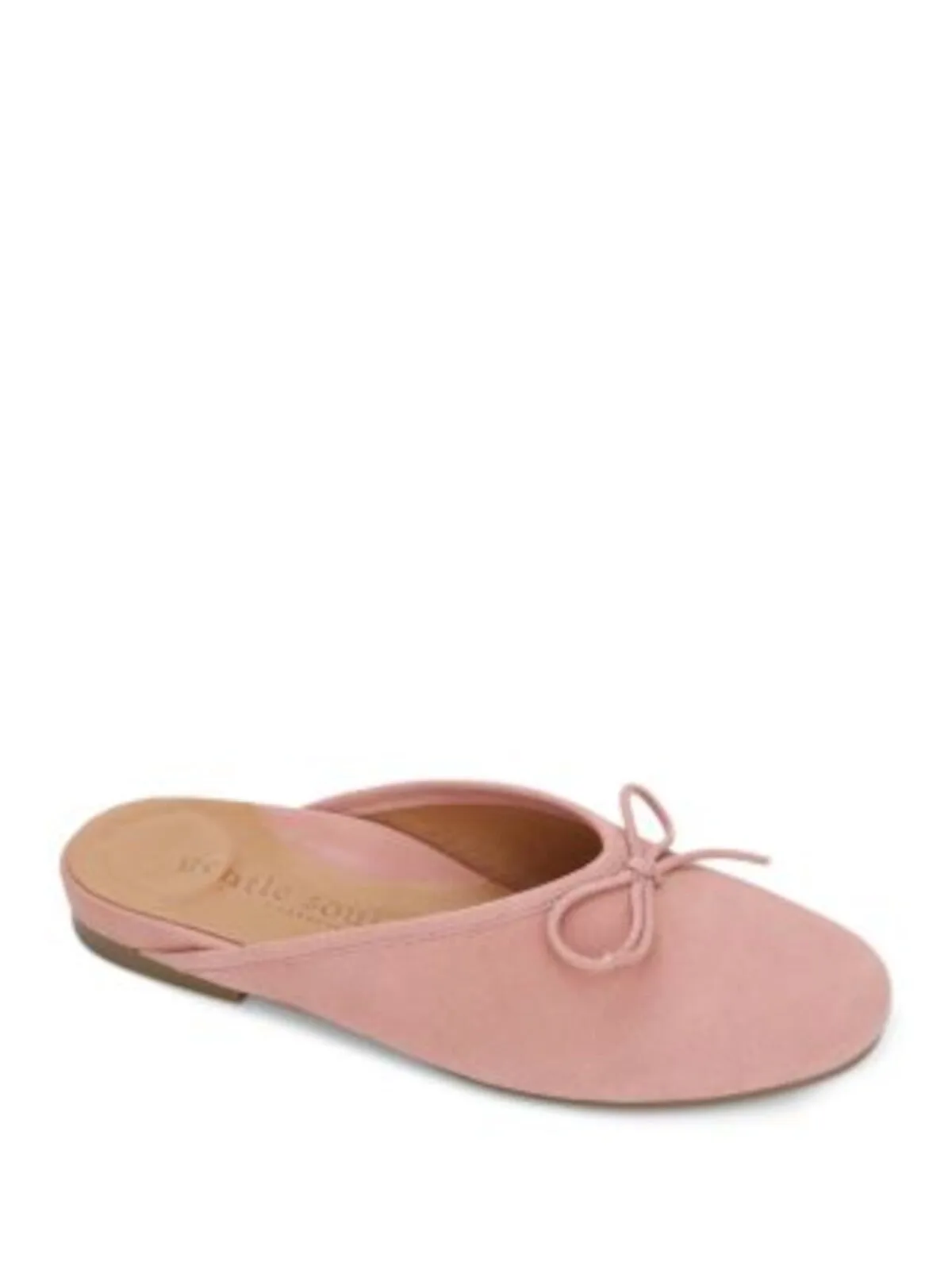 GENTLE SOULS KENNETH COLE Womens Pink Bow Accent Cushioned Eugene Round Toe Slip On Leather Mules M