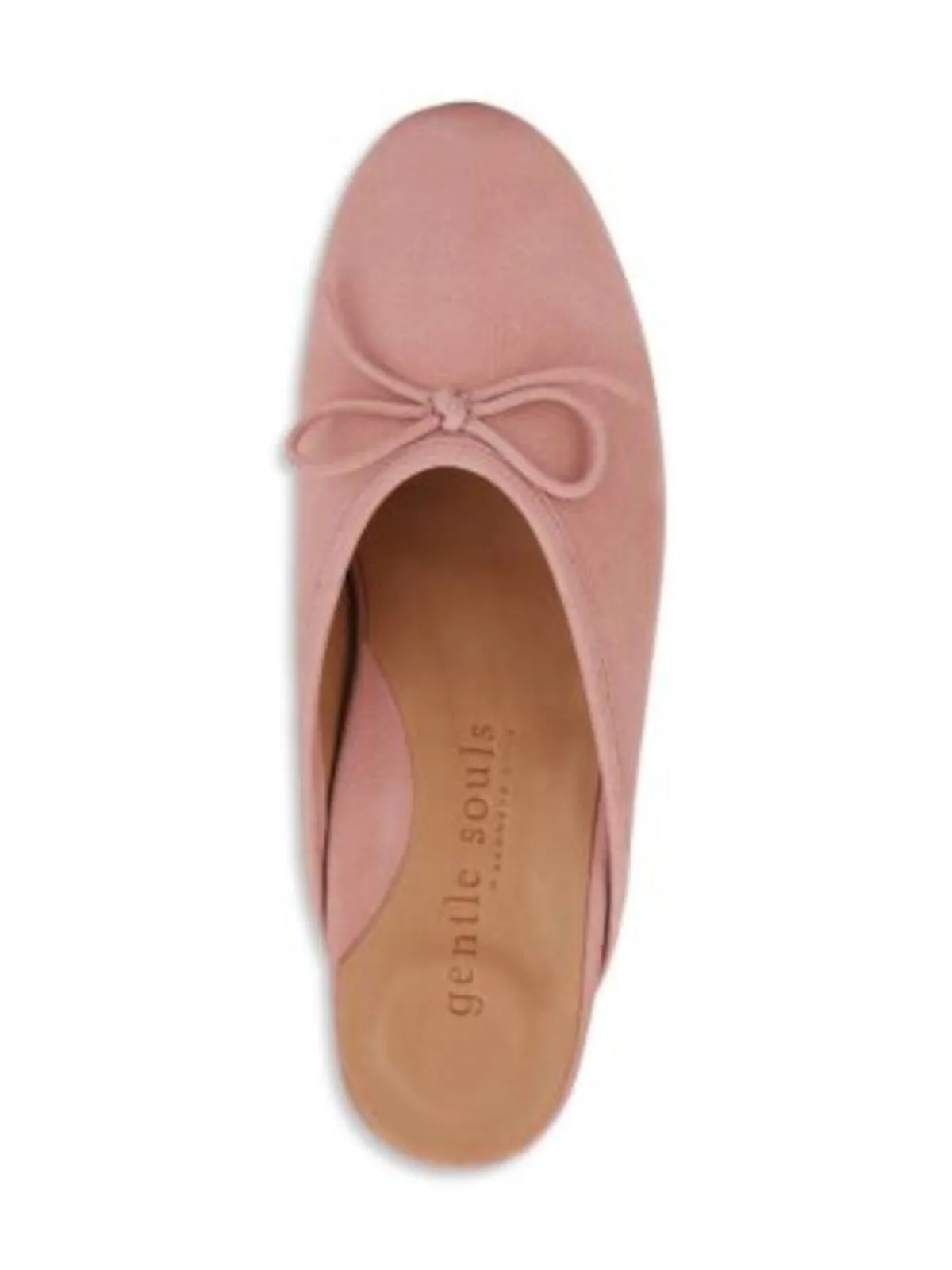 GENTLE SOULS KENNETH COLE Womens Pink Bow Accent Cushioned Eugene Round Toe Slip On Leather Mules M