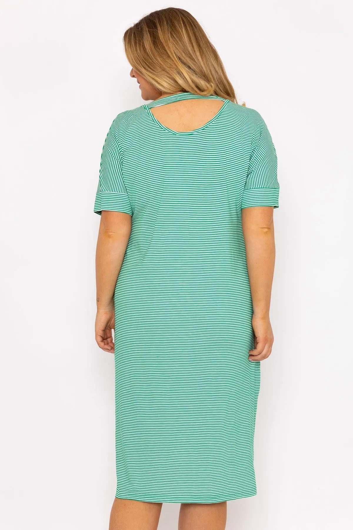 Green Striped Jersey Dress