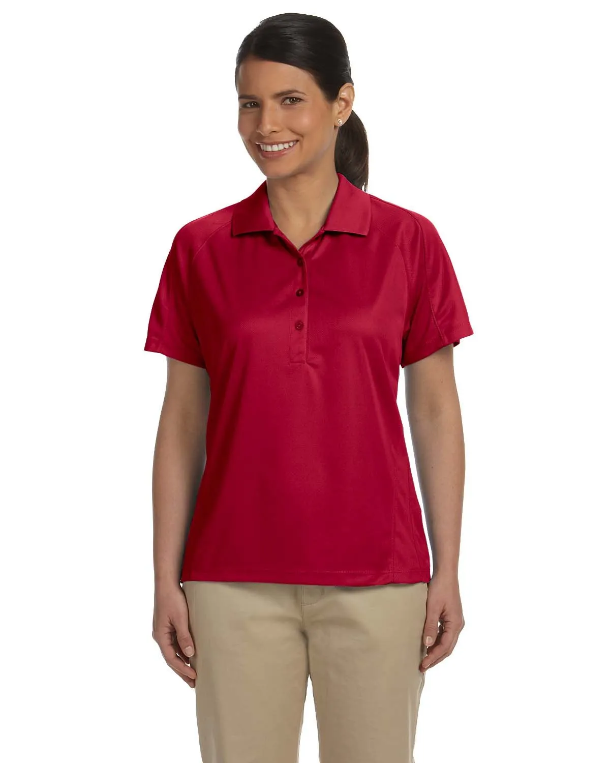 Harriton Ladies' 3.8 oz. Polytech Mesh Insert Polo