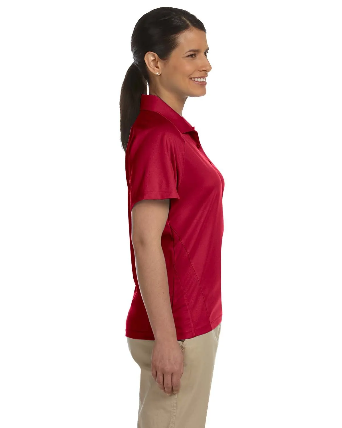 Harriton Ladies' 3.8 oz. Polytech Mesh Insert Polo