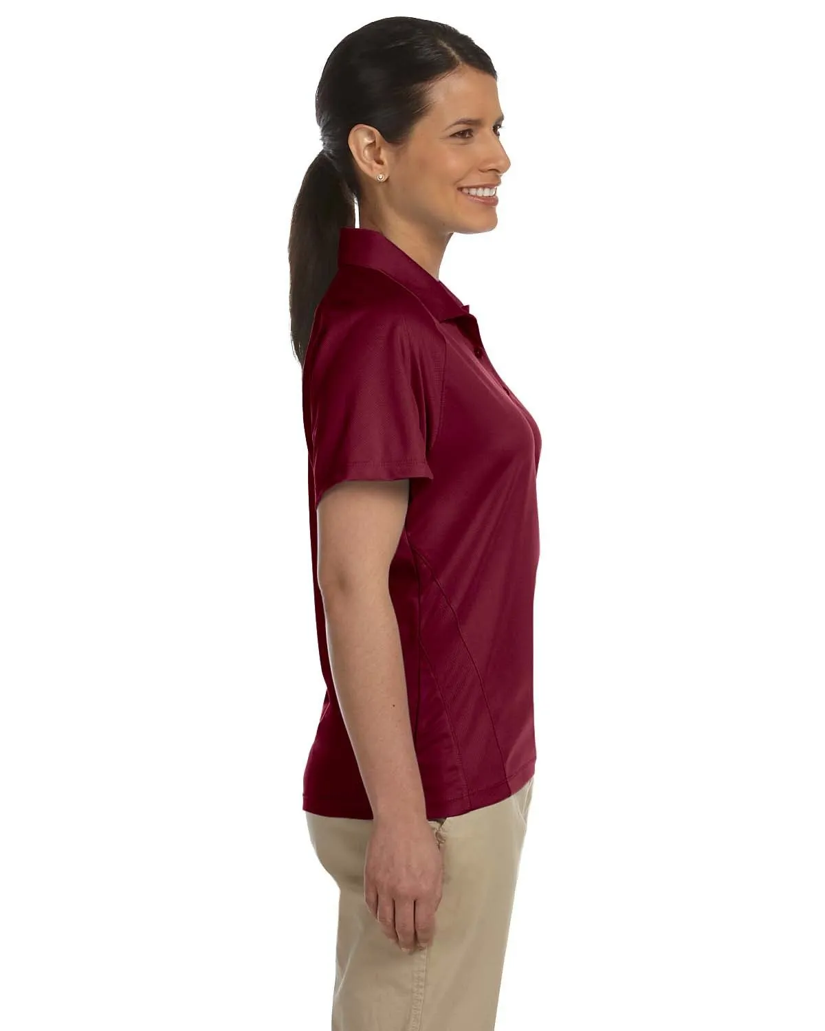 Harriton Ladies' 3.8 oz. Polytech Mesh Insert Polo