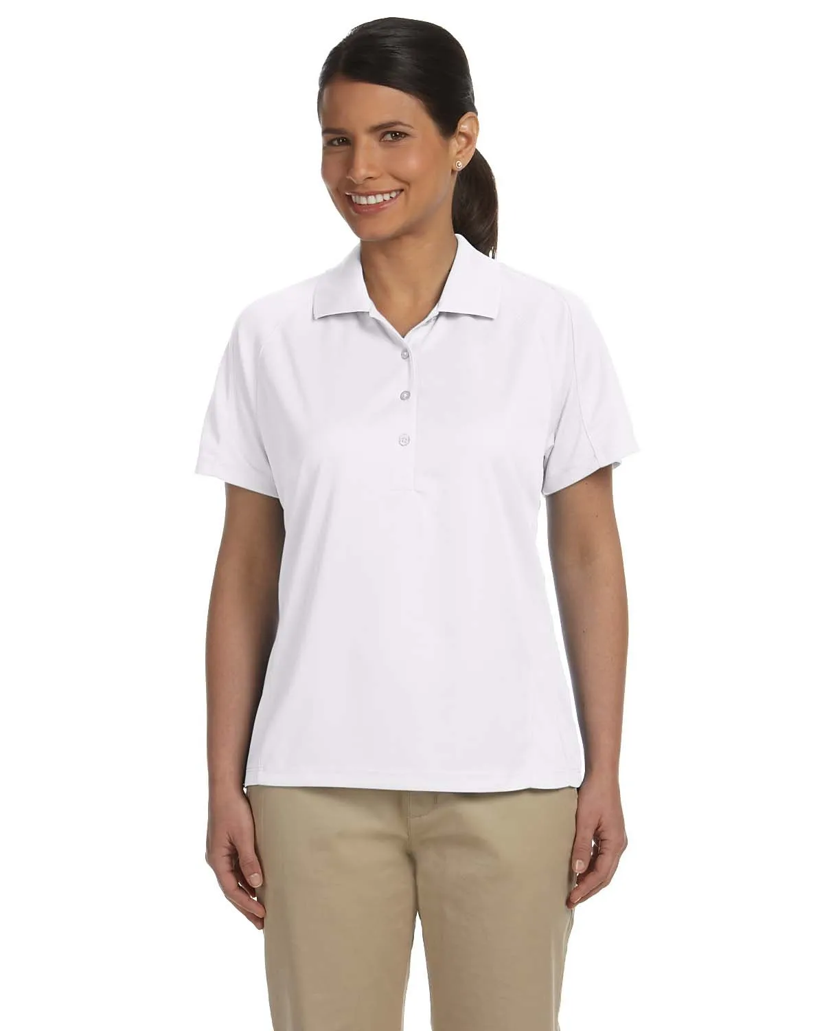 Harriton Ladies' 3.8 oz. Polytech Mesh Insert Polo