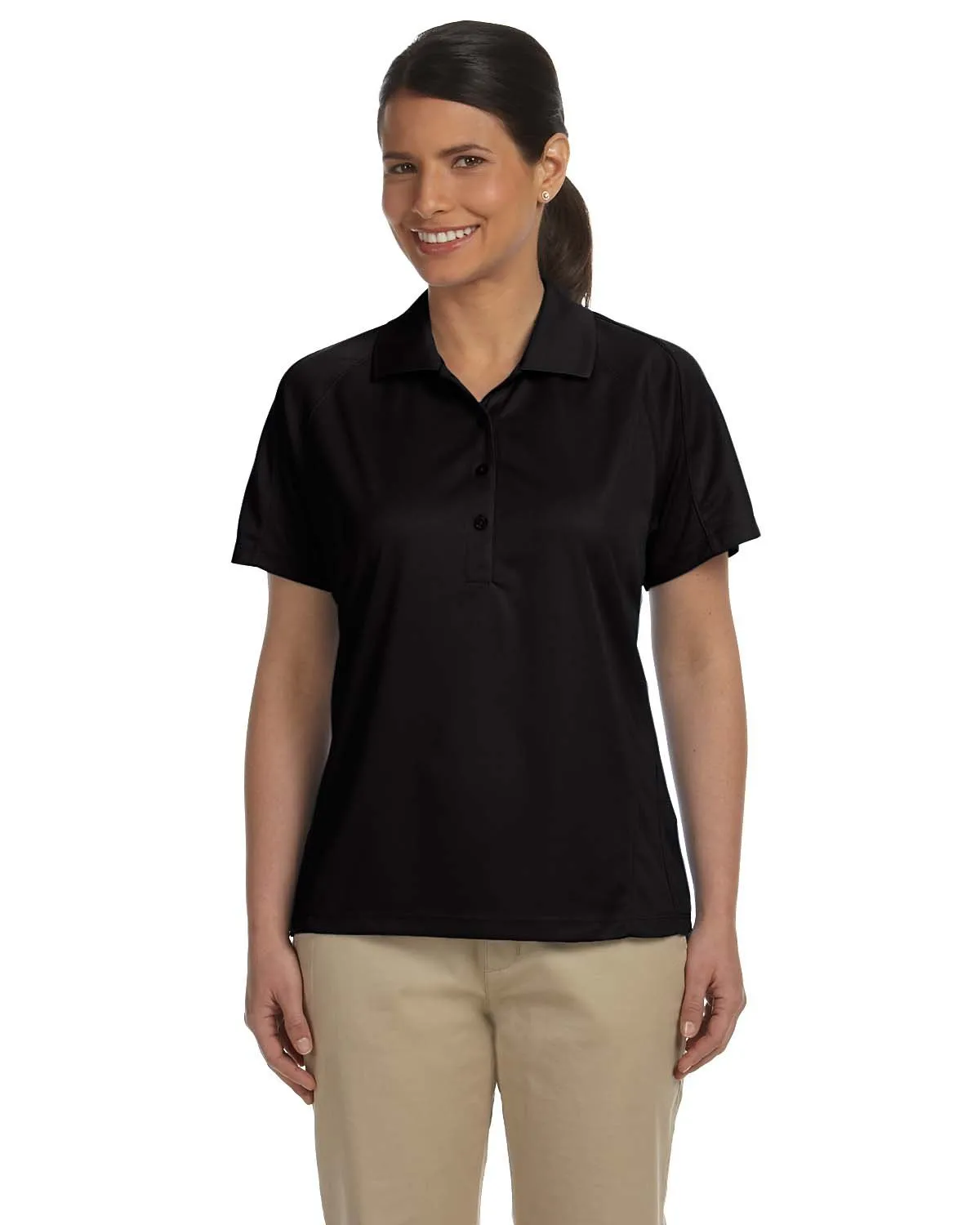 Harriton Ladies' 3.8 oz. Polytech Mesh Insert Polo