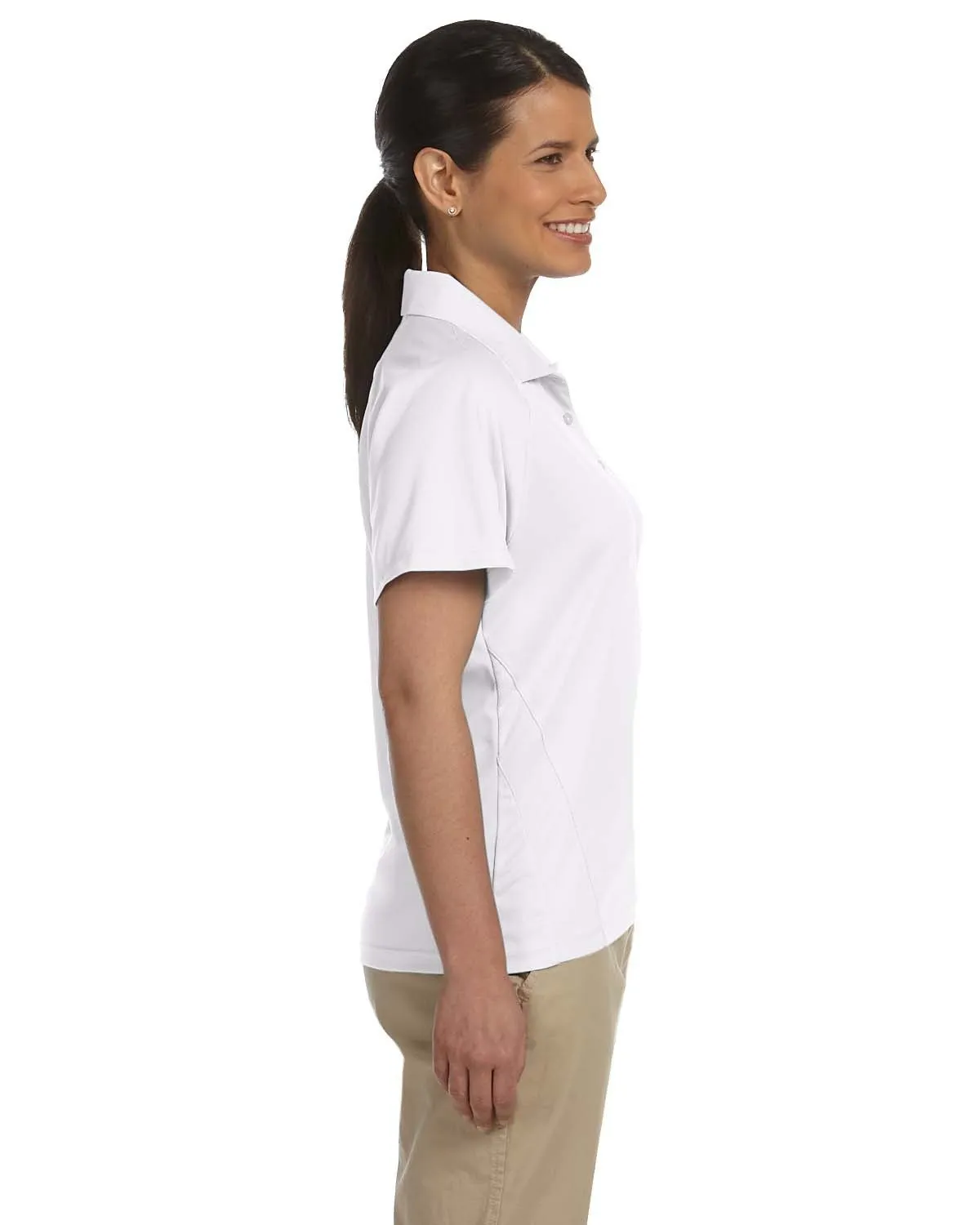 Harriton Ladies' 3.8 oz. Polytech Mesh Insert Polo