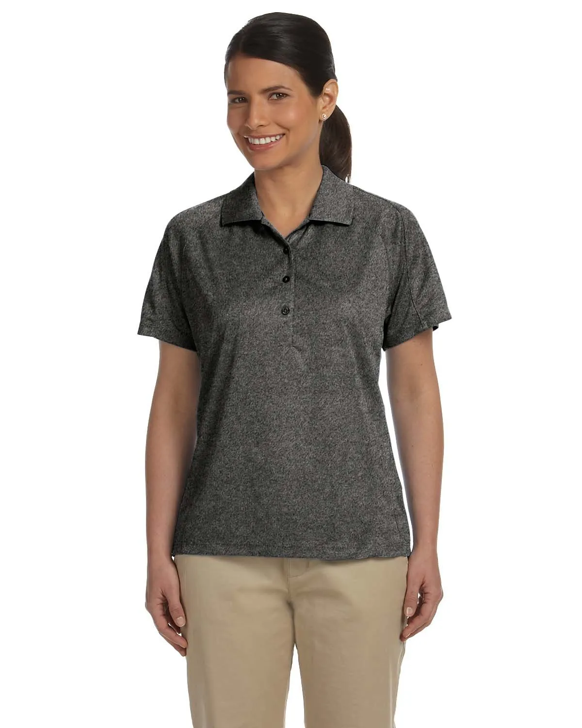 Harriton Ladies' 3.8 oz. Polytech Mesh Insert Polo