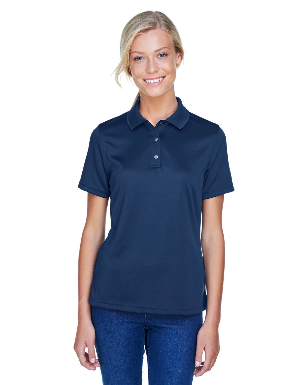 Harriton Ladies' Advantage Snag Protection Plus IL Snap Placket Polo