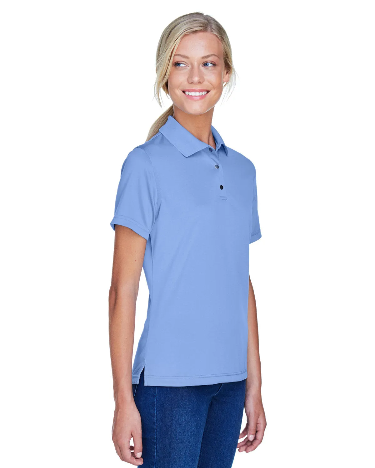 Harriton Ladies' Advantage Snag Protection Plus IL Snap Placket Polo