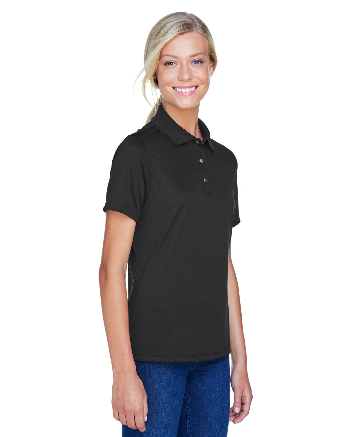 Harriton Ladies' Advantage Snag Protection Plus IL Snap Placket Polo