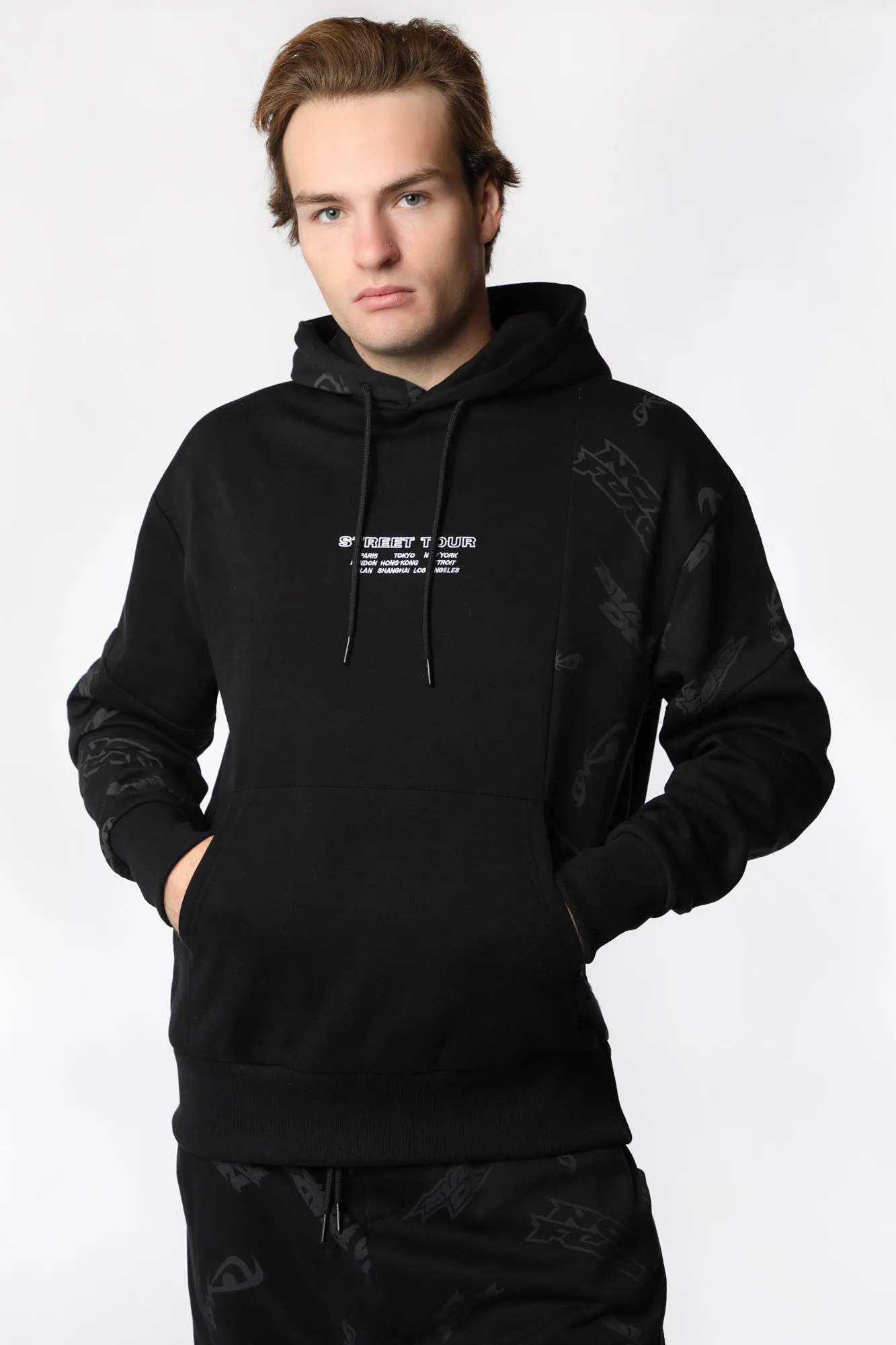 Hooded Logo Print No Fear Men's Sweater