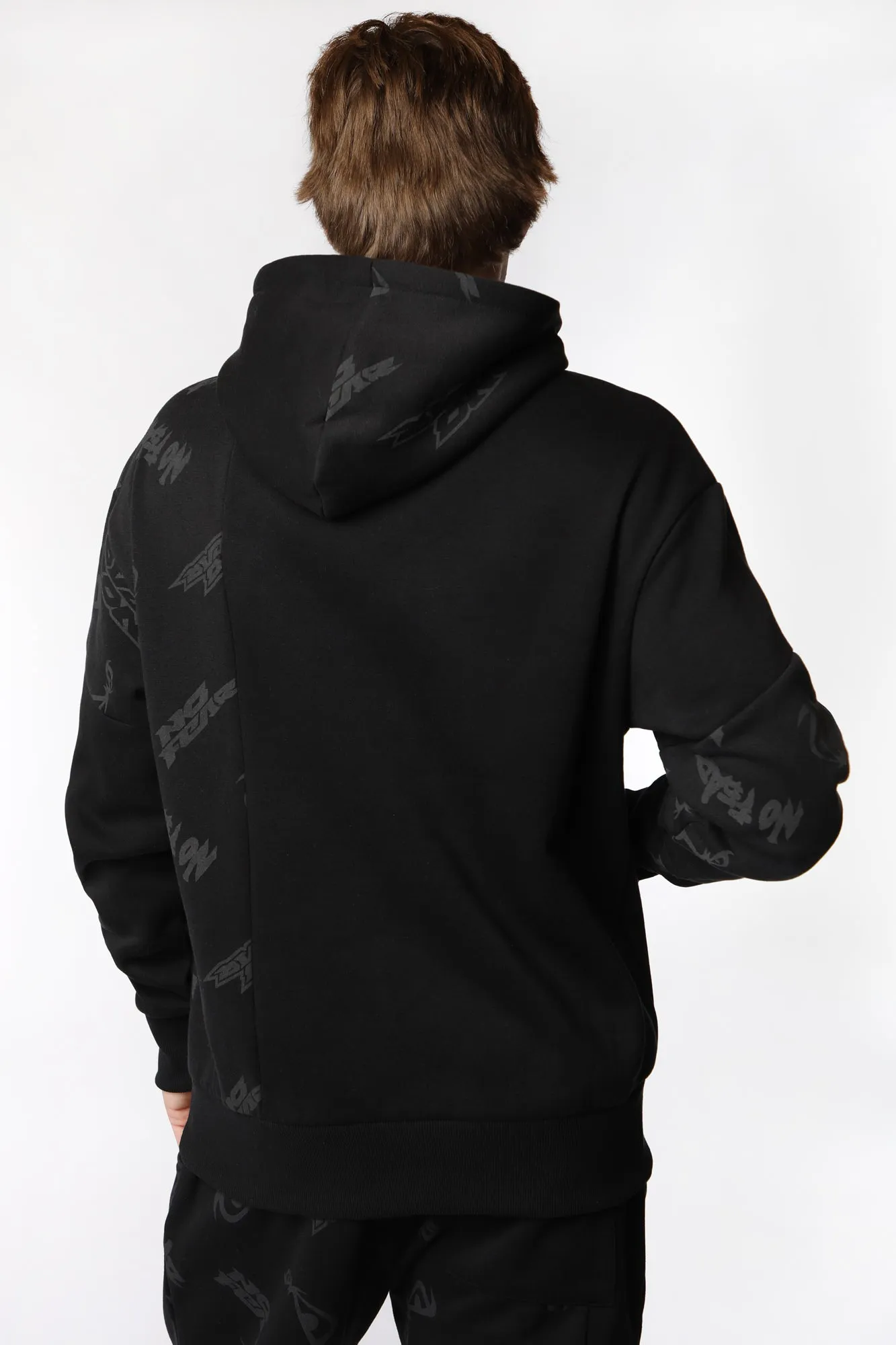 Hooded Logo Print No Fear Men's Sweater