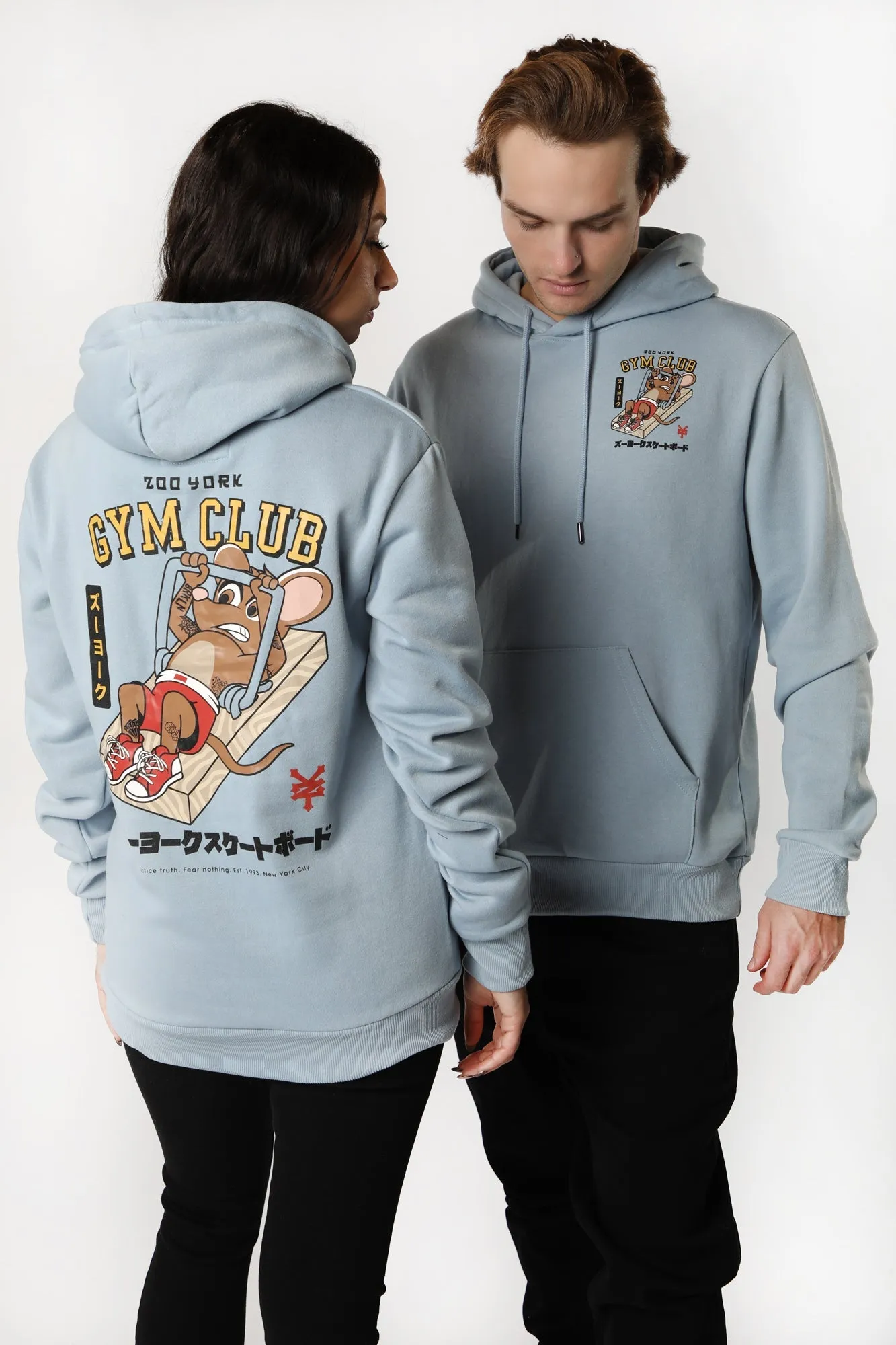 Hooded Print Gym Club Zoo York Unisex Top