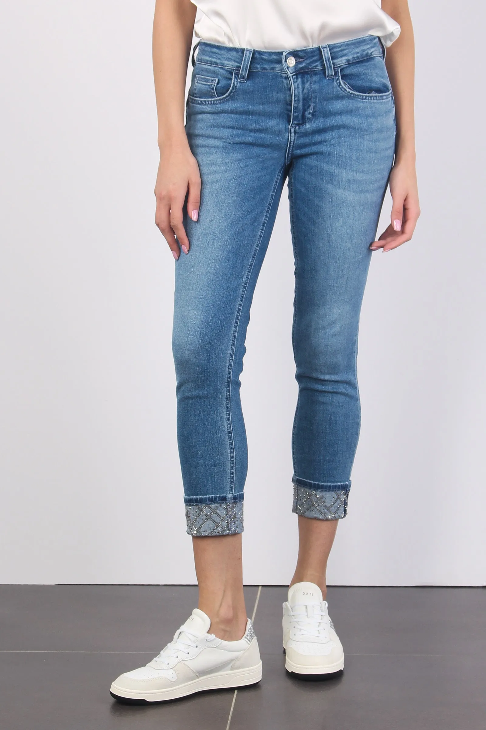 Jeans Monroe Strass Fondo Denim Medio