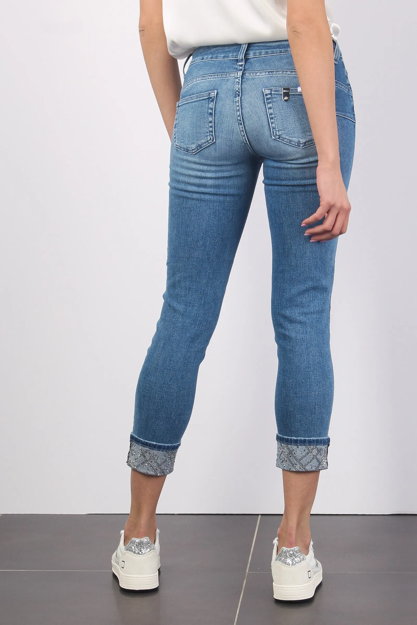 Jeans Monroe Strass Fondo Denim Medio