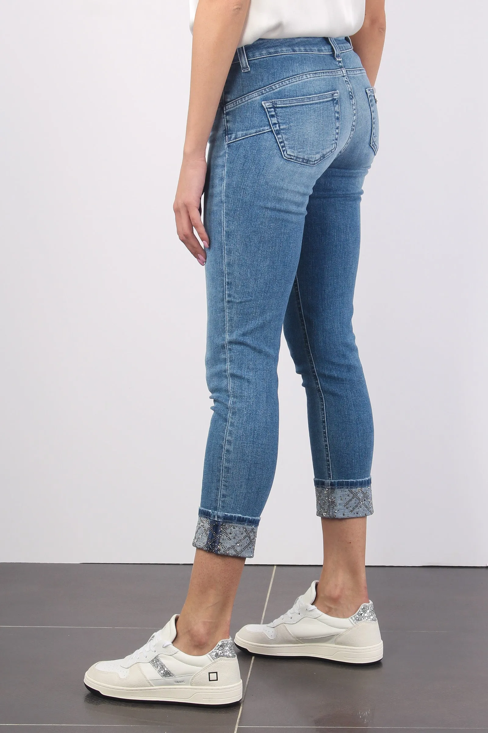 Jeans Monroe Strass Fondo Denim Medio