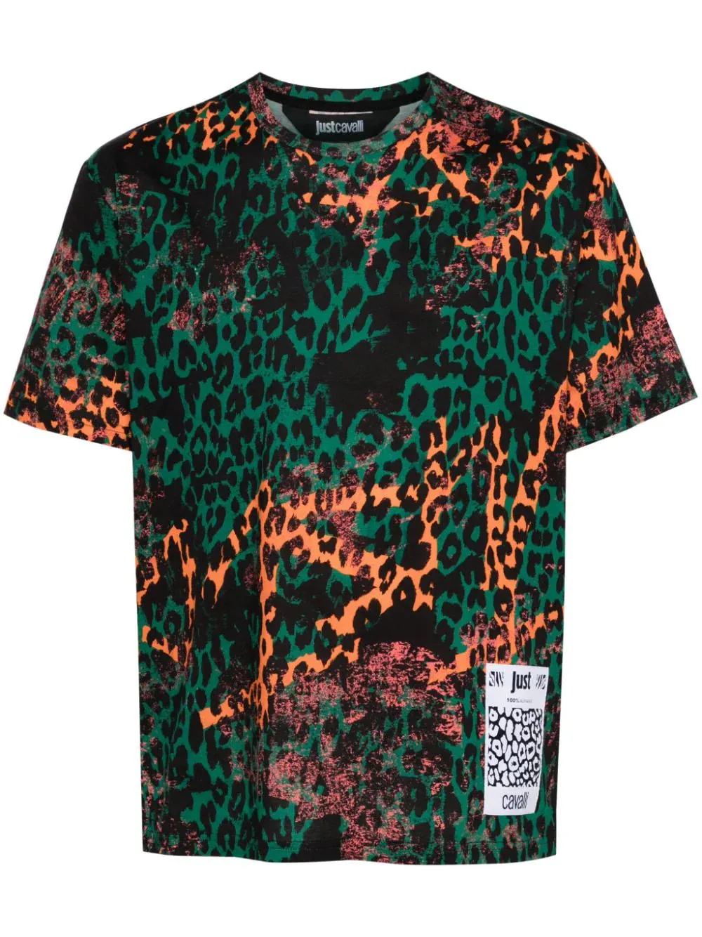 Just Cavalli 75Oah6R0 Js235 R Print T-Shirt Green