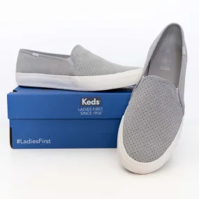 Keds Double Decker Shoes Suede Leather Grey Slip-ons Trainers