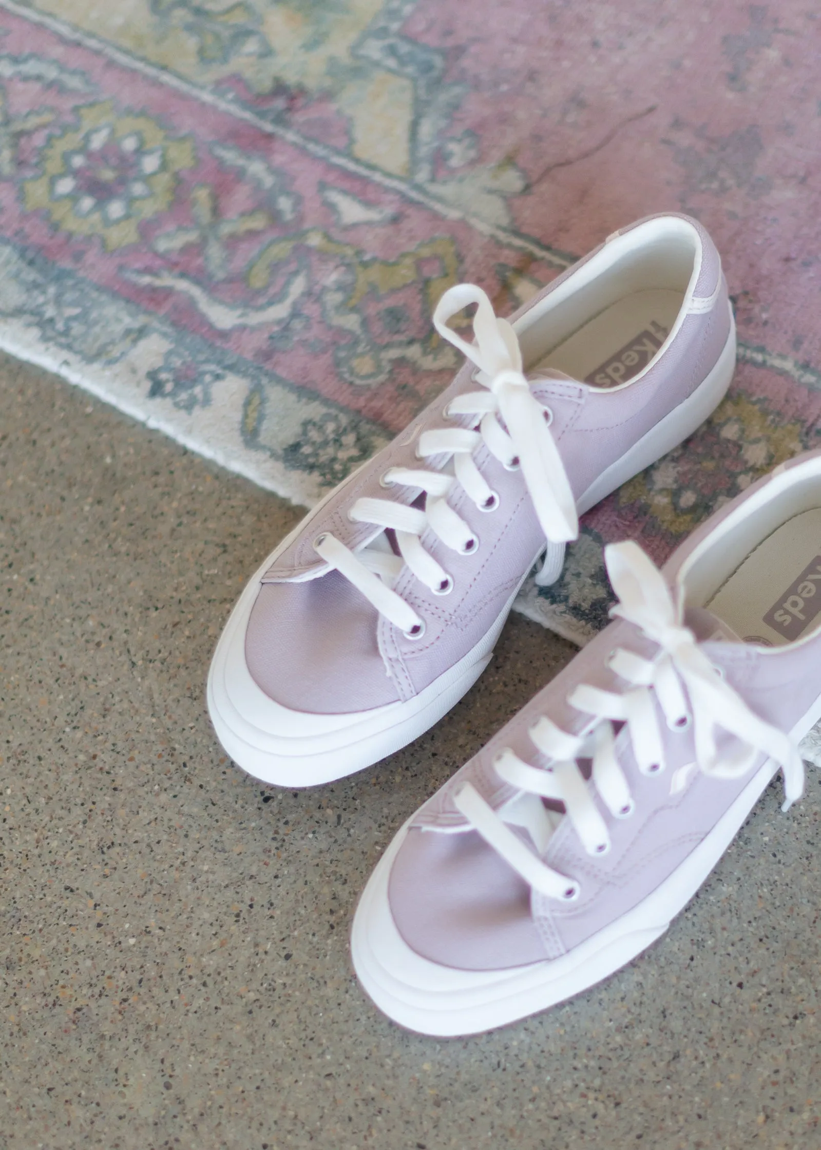 Keds Mauve Crew Kick 75 Organic Cotton Tie Sneakers - FINAL SALE