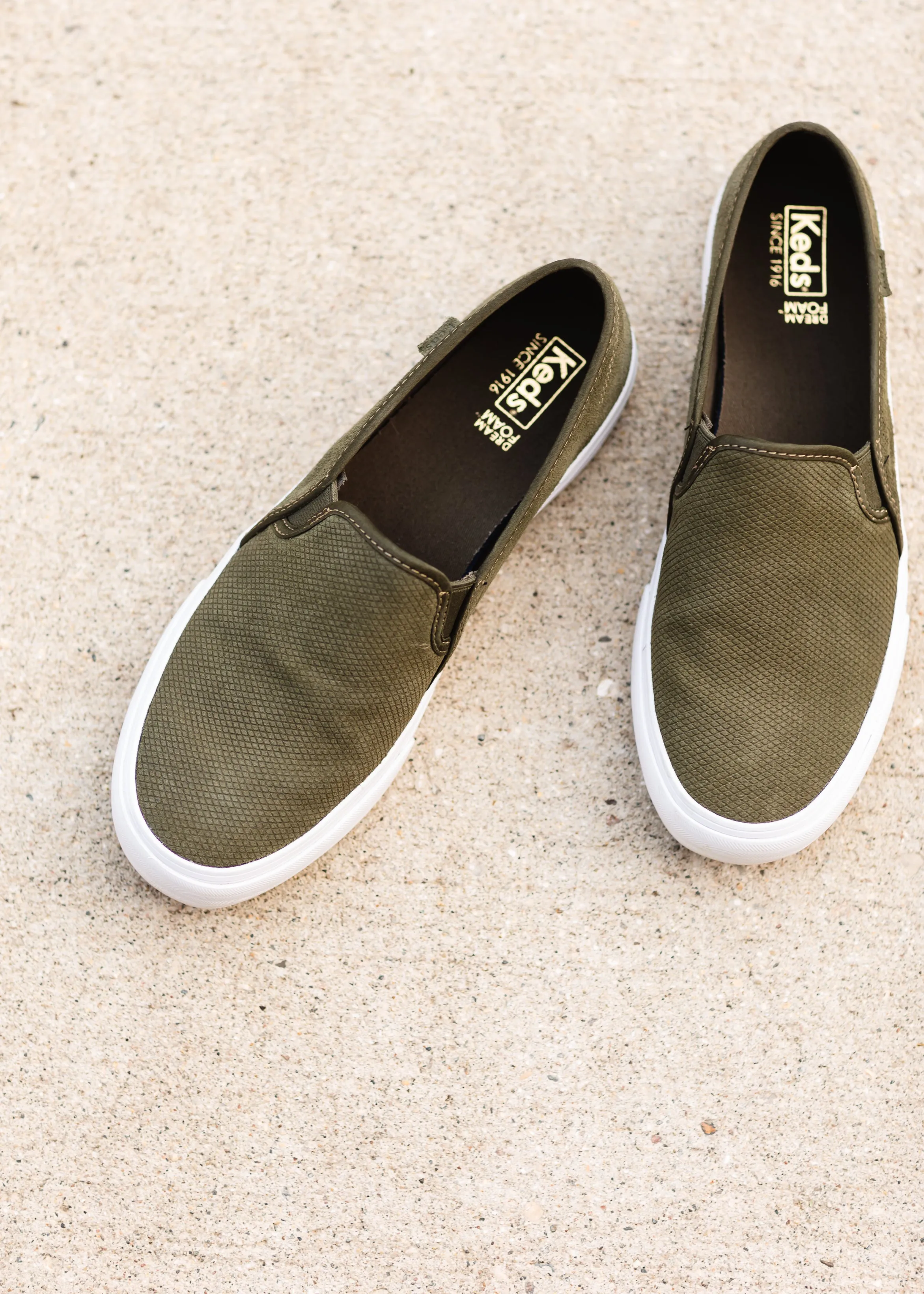 Keds Olive Suede Deck Shoes