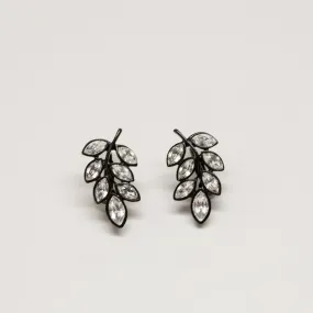 Kenneth Jay Lane Crystal Laurel Leaf Earrings