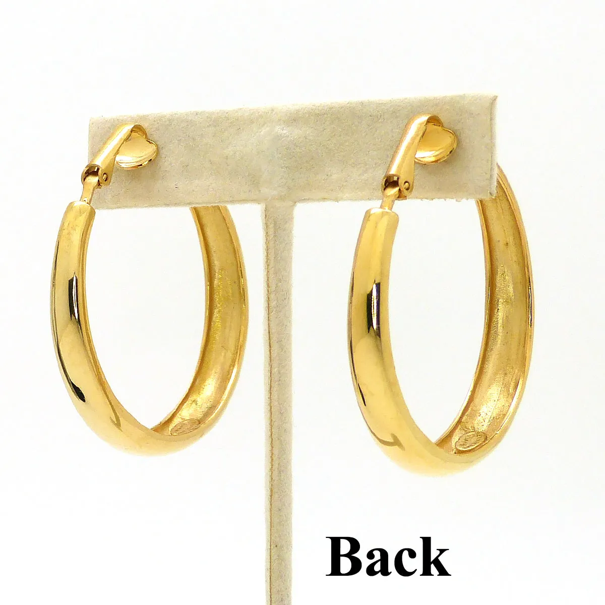 Kenneth Jay Lane KJL Polished Gold Tapered Hoop Earrings 1 3/4