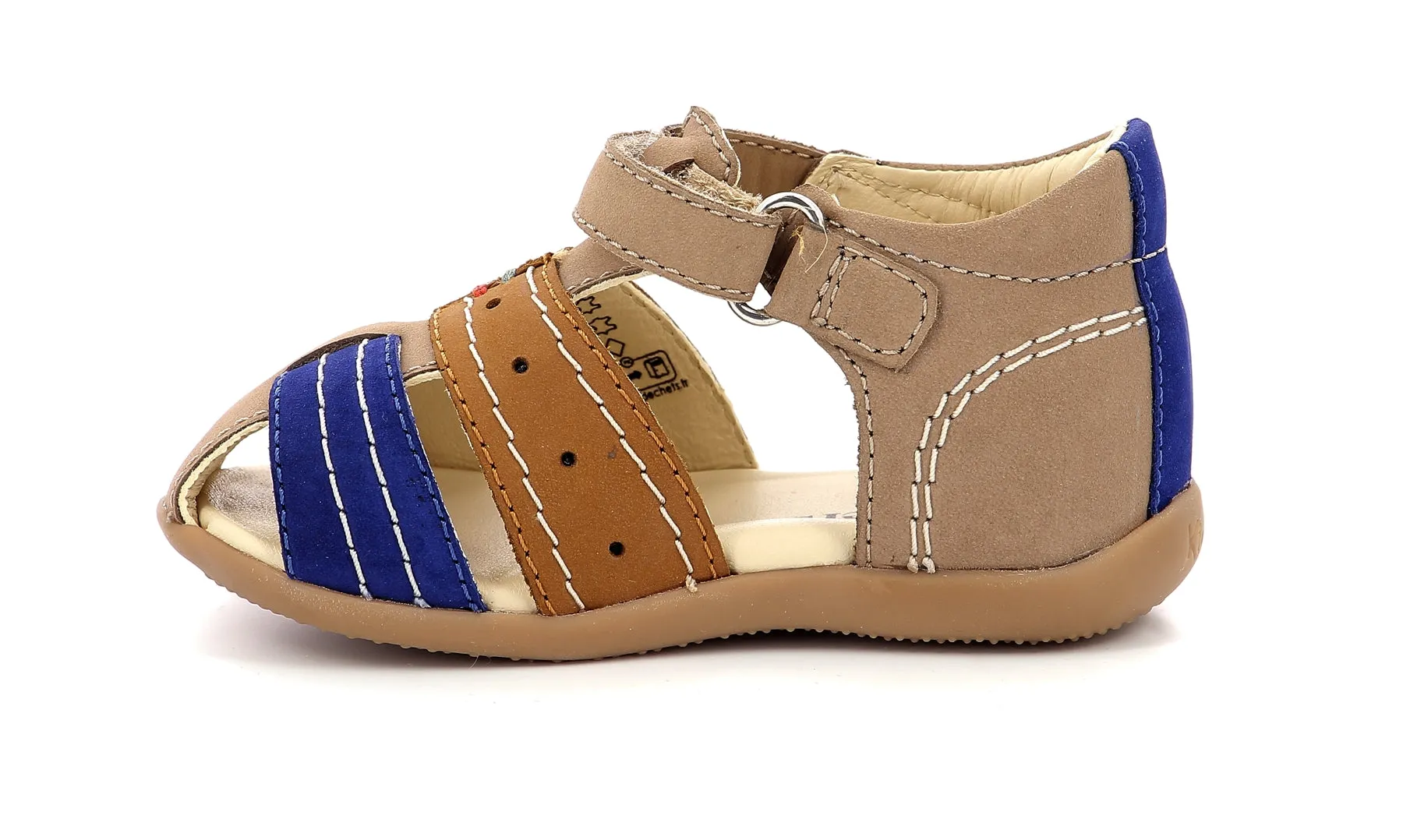 KICKERS BIGBAZAR camel & bleu Sandales Nu Pieds