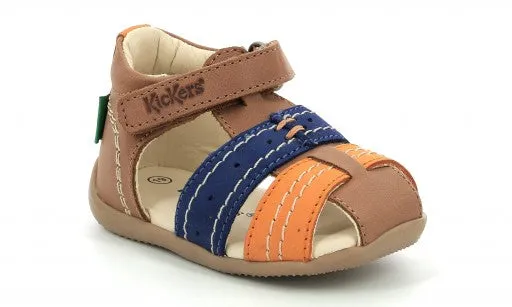 KICKERS BIGBAZAR camel bleu & orange Sandales Nu Pieds