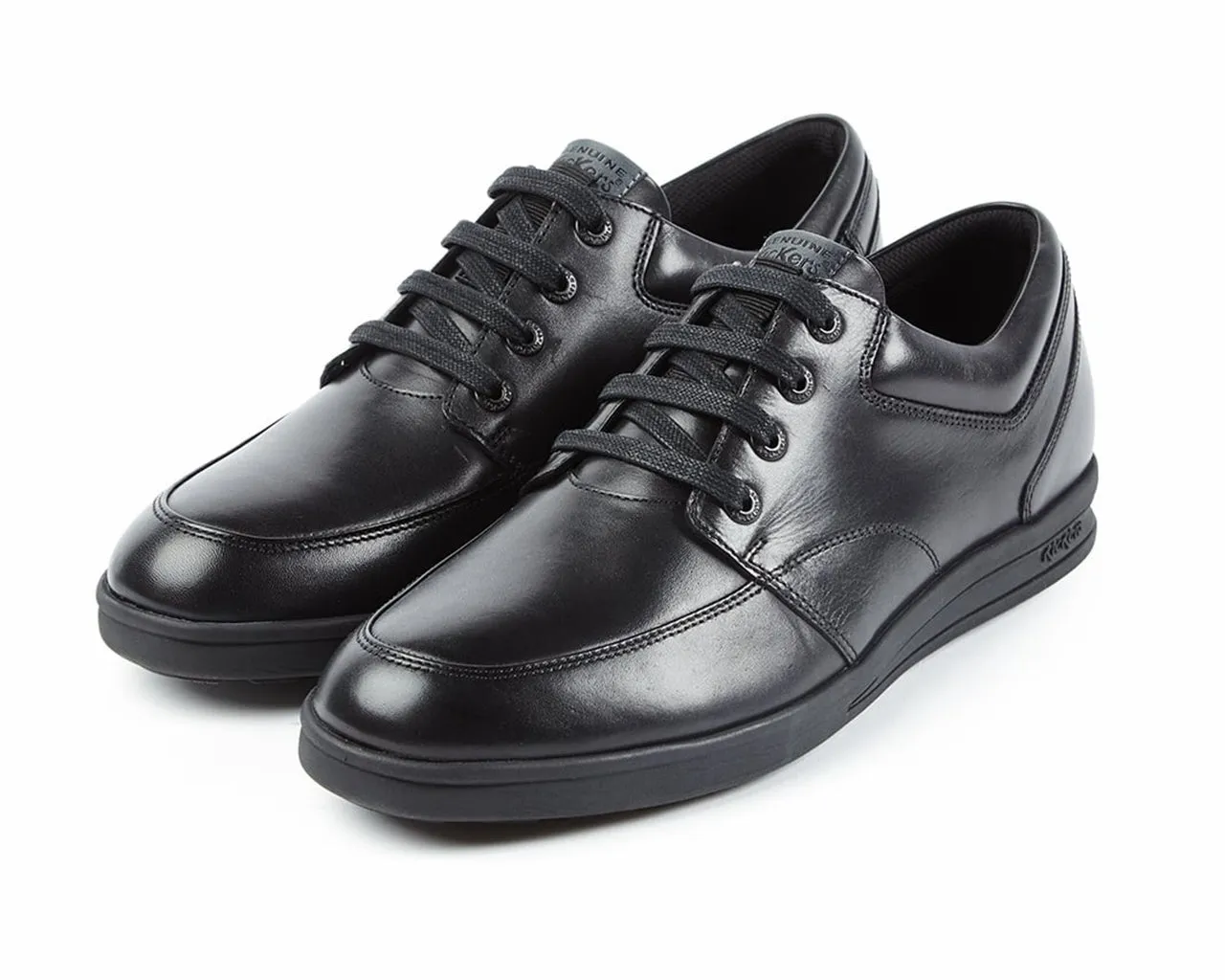 Kickers Black Leather Lace-Up Shoes