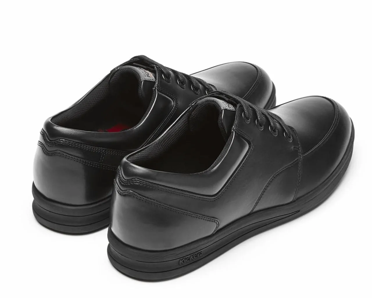 Kickers Black Leather Lace-Up Shoes