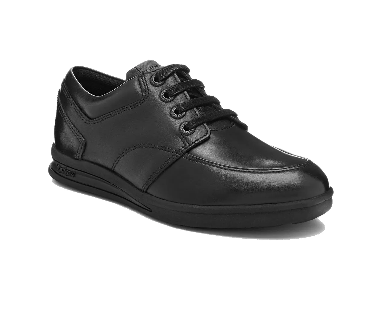 Kickers Black Leather Lace YM 114159 Shoes Troiko