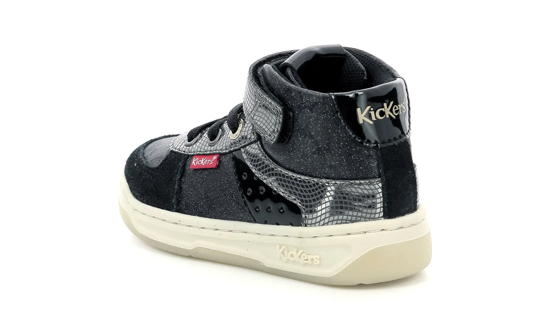 KICKERS KICKALIEN Noir Brillant Chaussures Hautes Sneakers