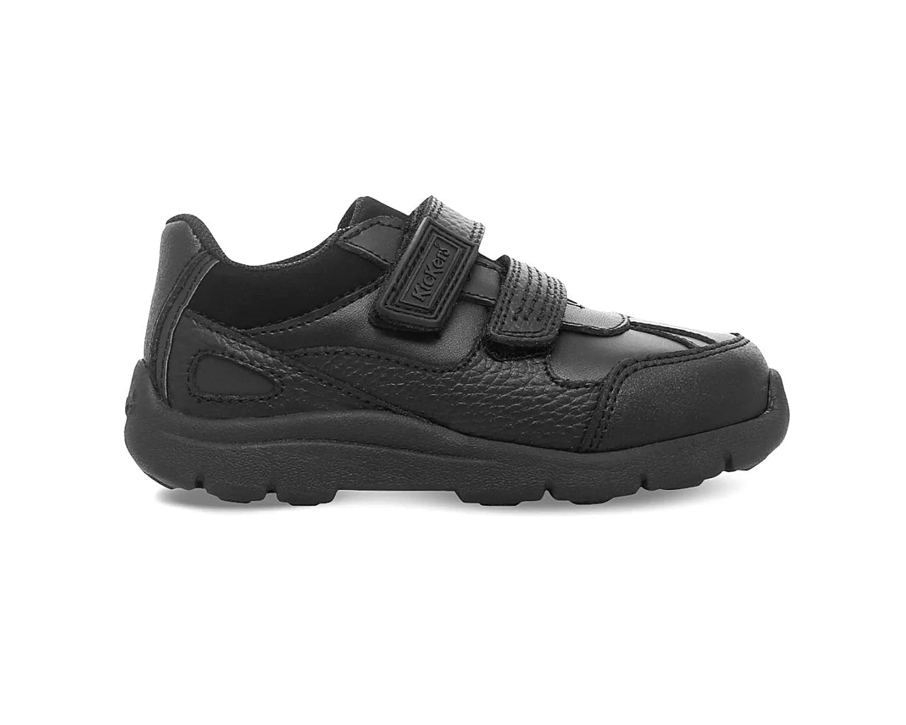 Kickers Kids Shoes Black Leather Reflex 114173