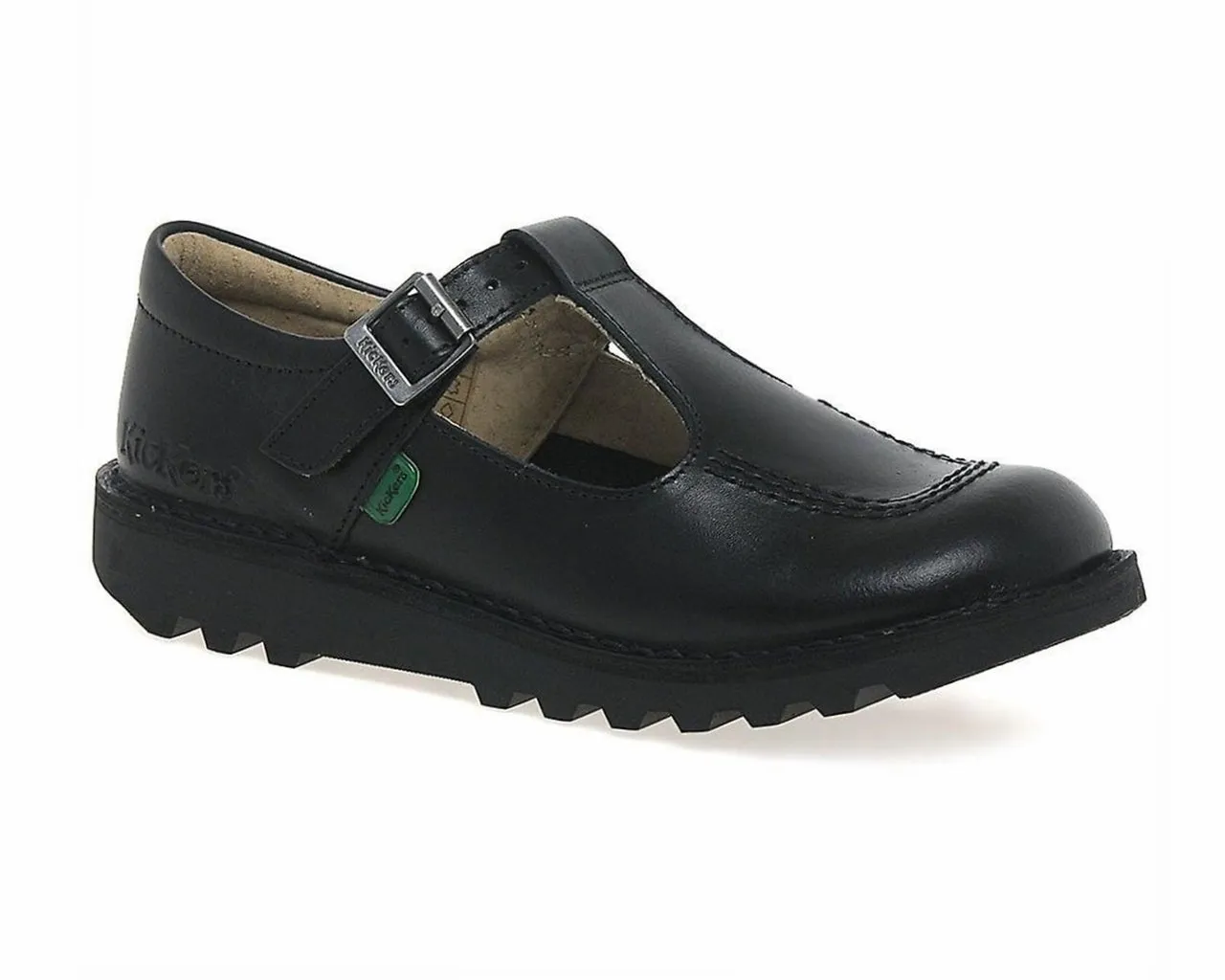 Kickers T Y T Bar Black Leather Shoes