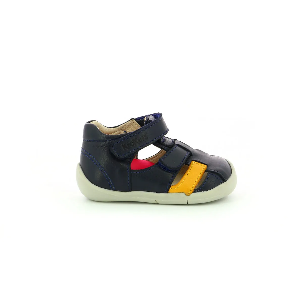 KICKERS WASABOU marine jaune Babies/Salomés