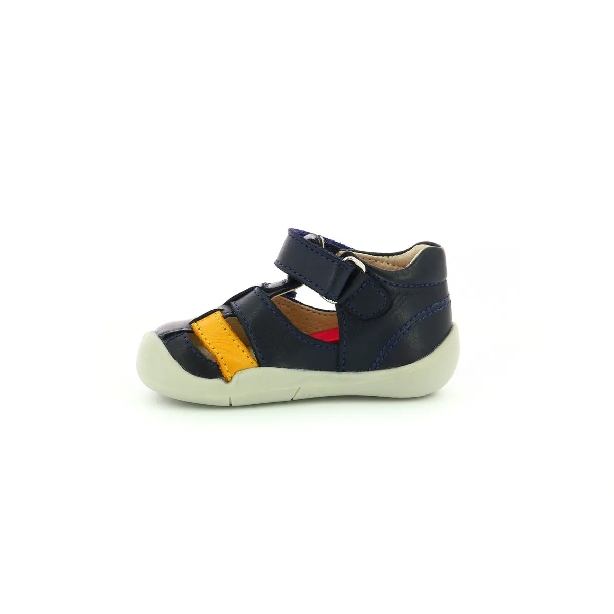 KICKERS WASABOU marine jaune Babies/Salomés