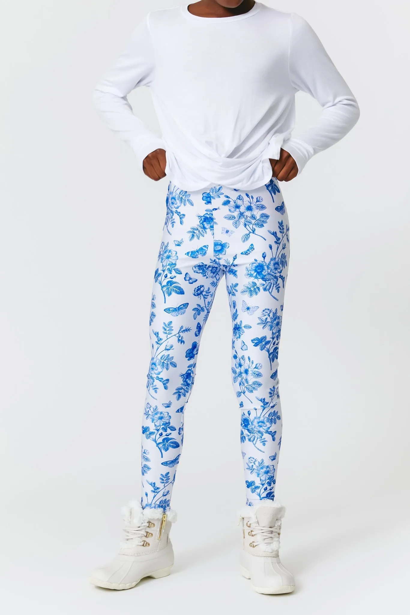 Kids Leggings in Light Blue Fine China