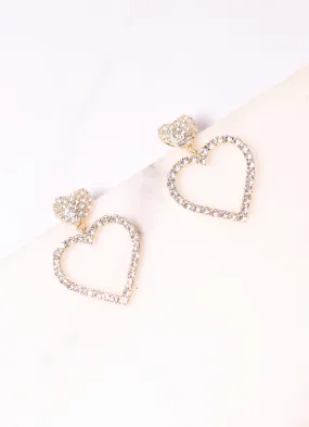 Laredo CZ Heart Earring CLEAR