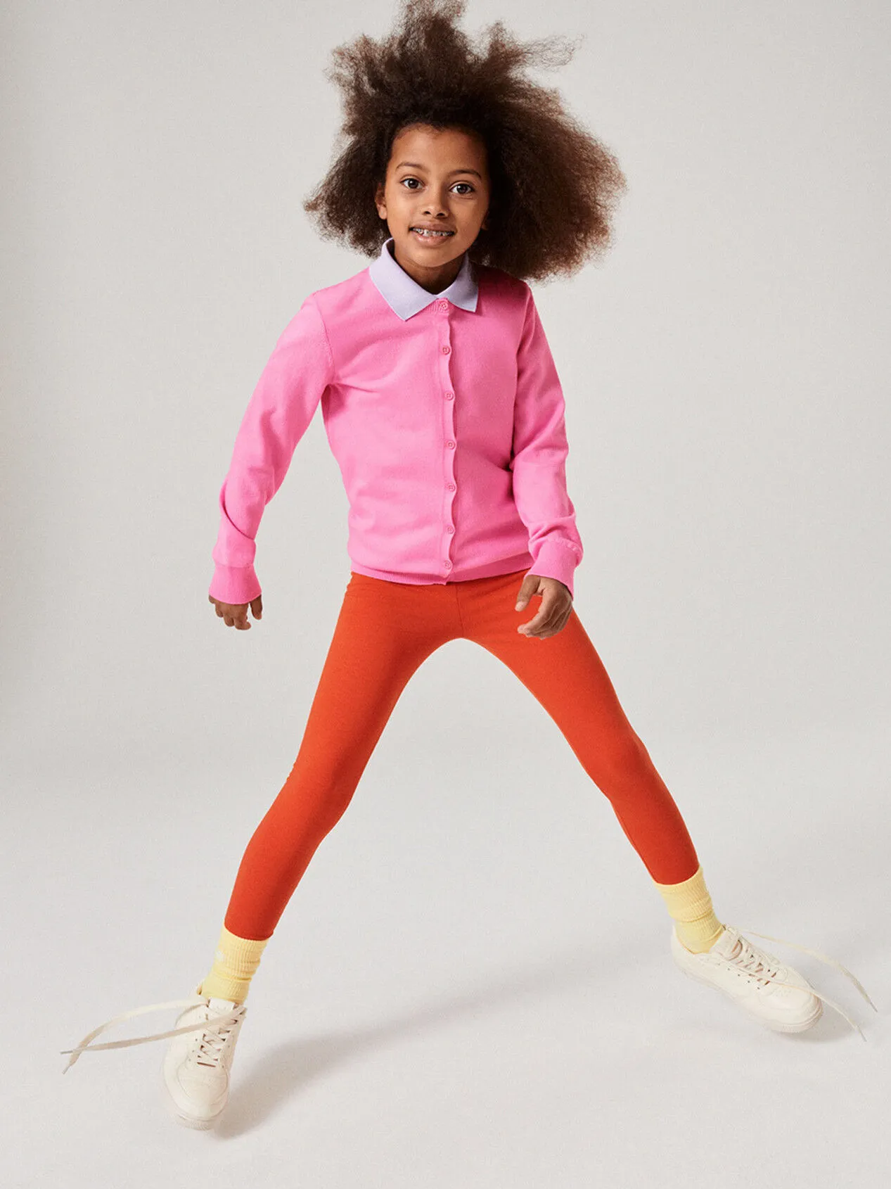 Leggings in stretch cotton with logo - Red | Benetton