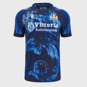 Macron Italy Kid's Training Rugby Jersey Blue 2024/25