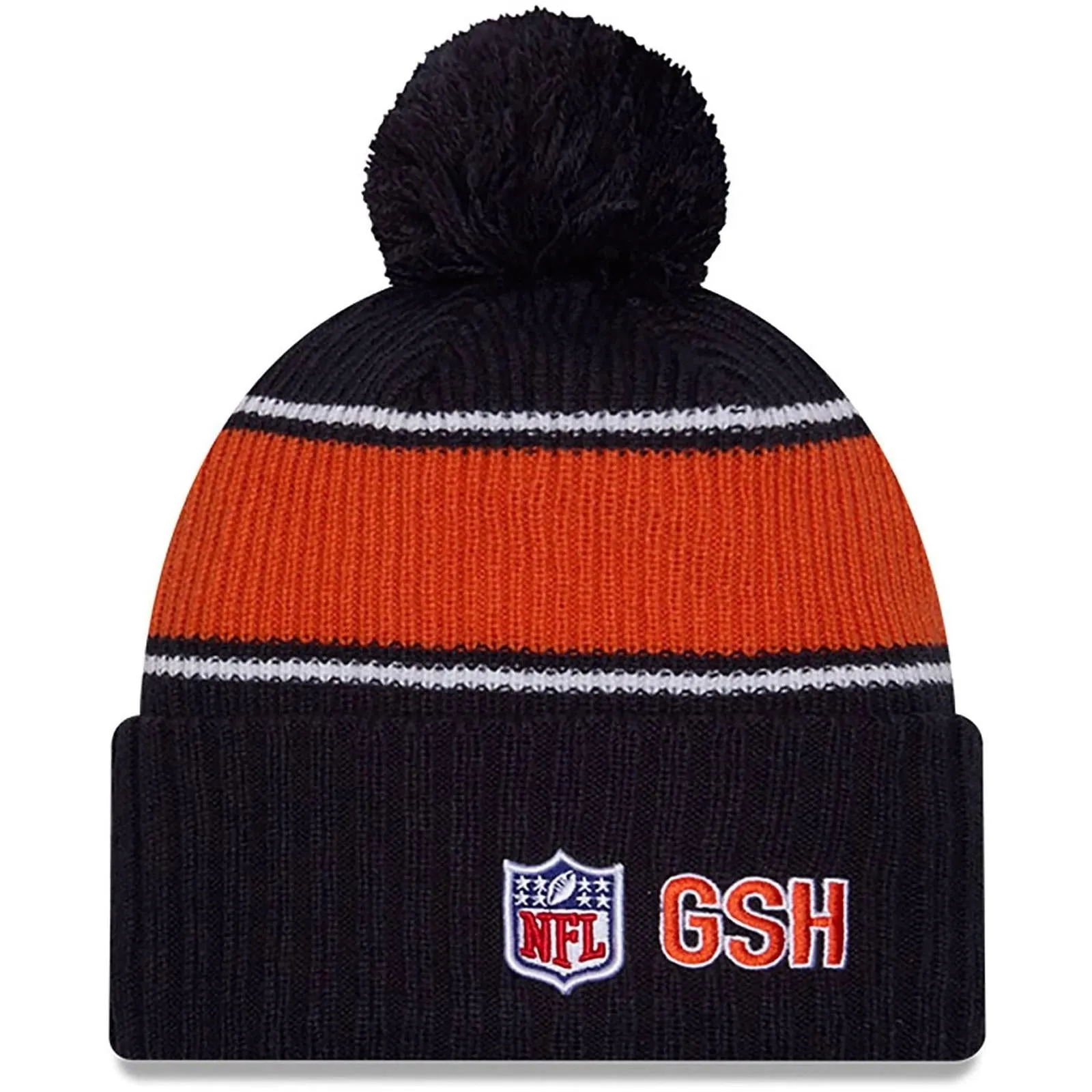 New Era Mens Knits Chicago Bears Bobble Hat - Navy