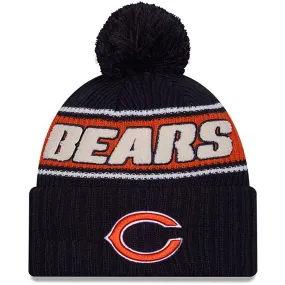 New Era Mens Knits Chicago Bears Bobble Hat - Navy