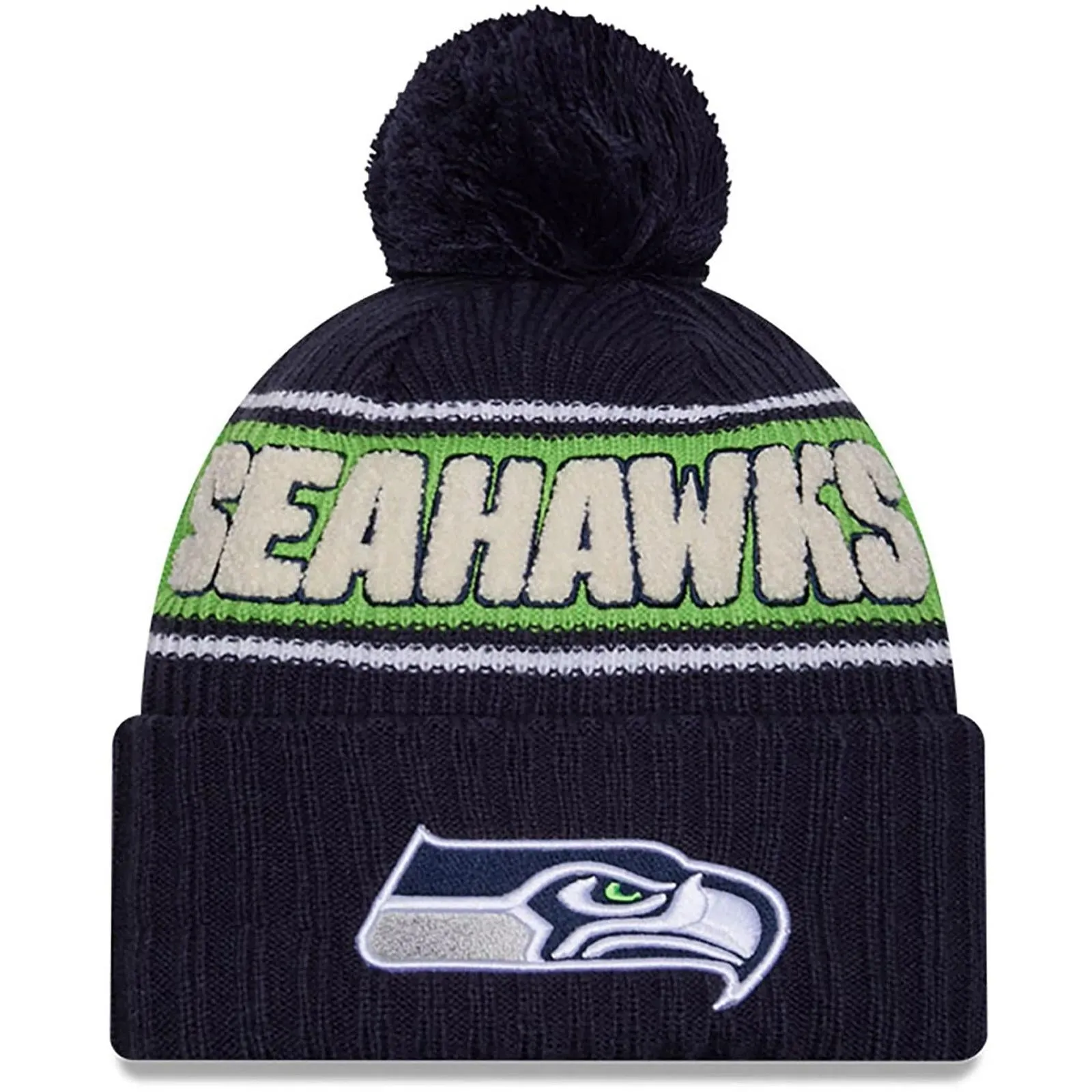 New Era Mens Knits Seattle Seahawks Bobble Hat - Dark Blue