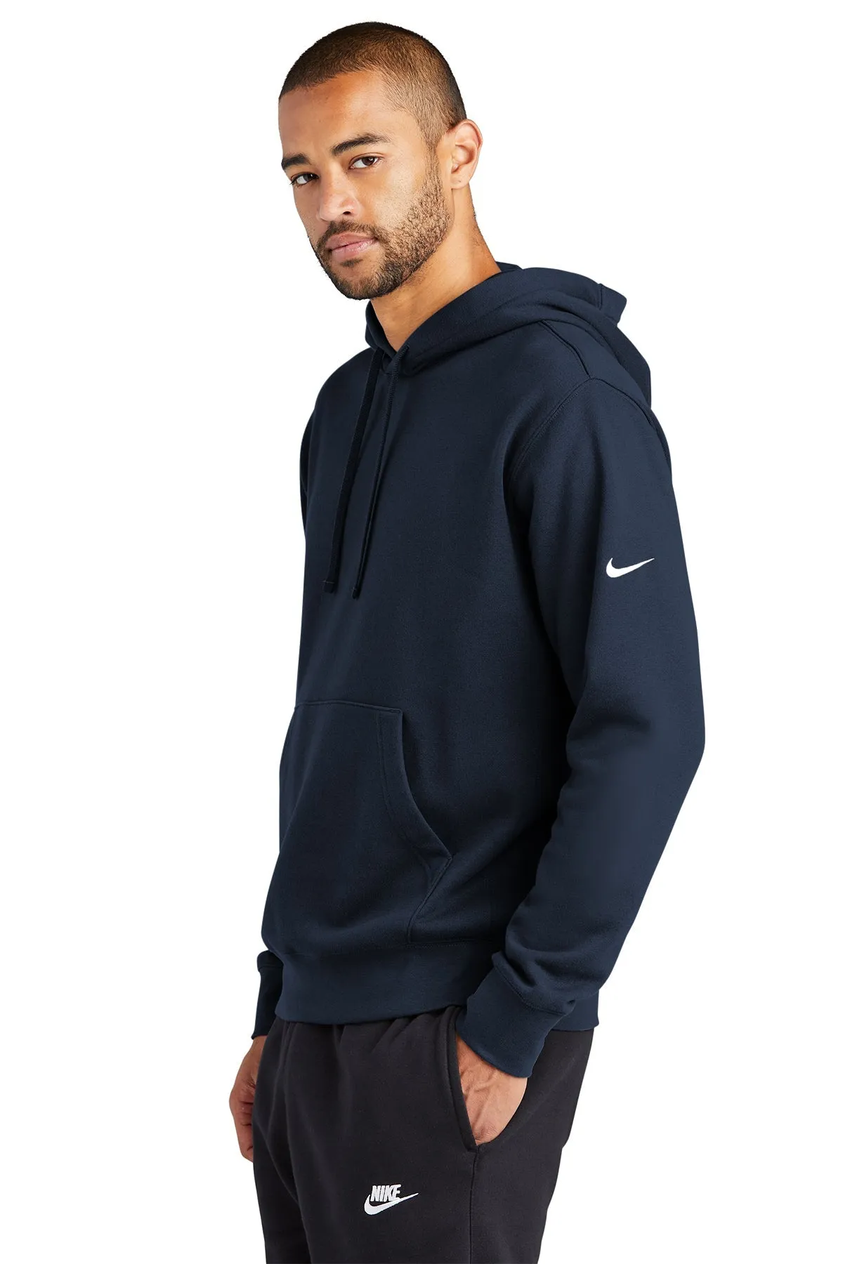 Nike Club Swoosh Customized Hoodies, Midnight Navy