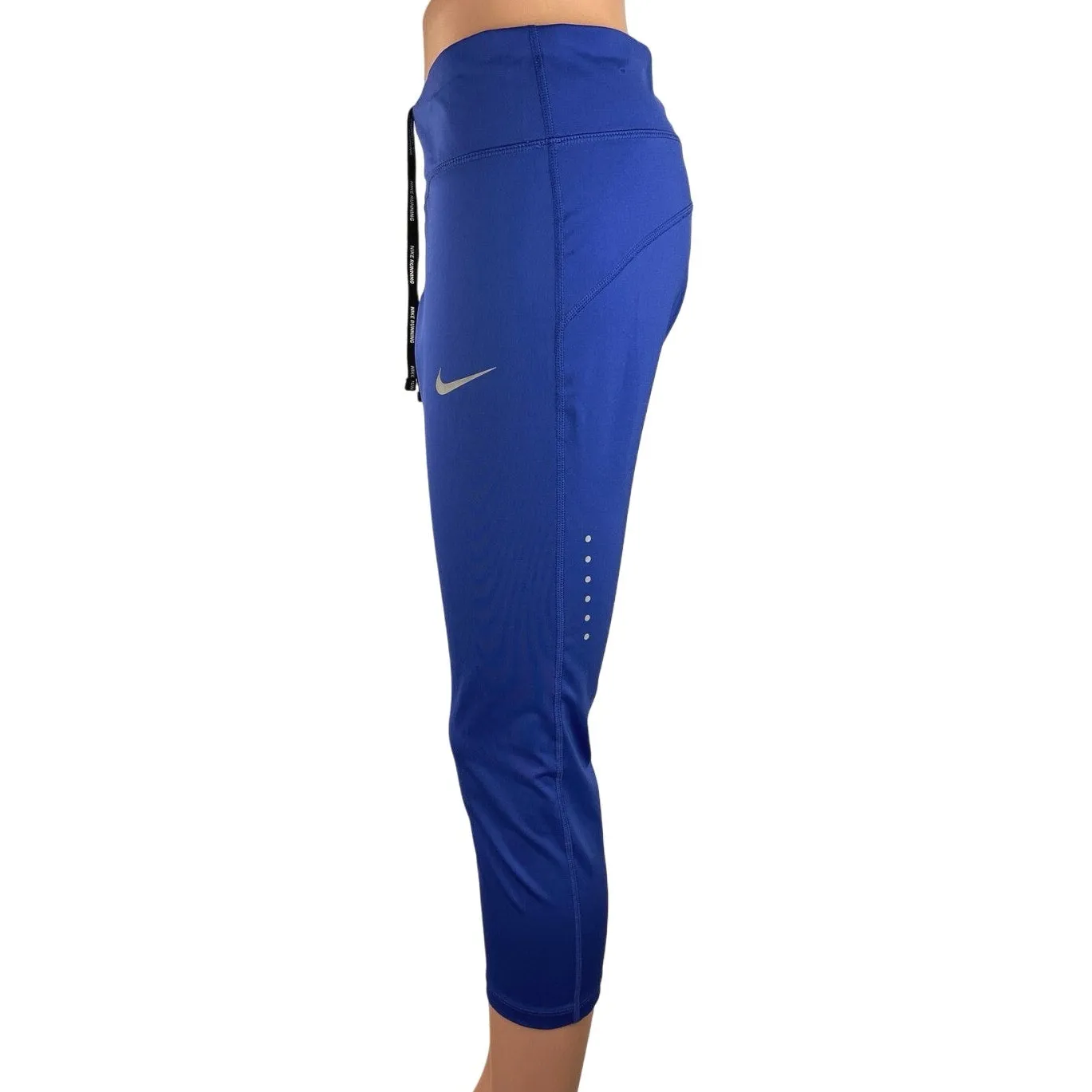 Nike Dri-Fit Blue Power Epic Run Compression Mid Rise Cropped Leggings Size L