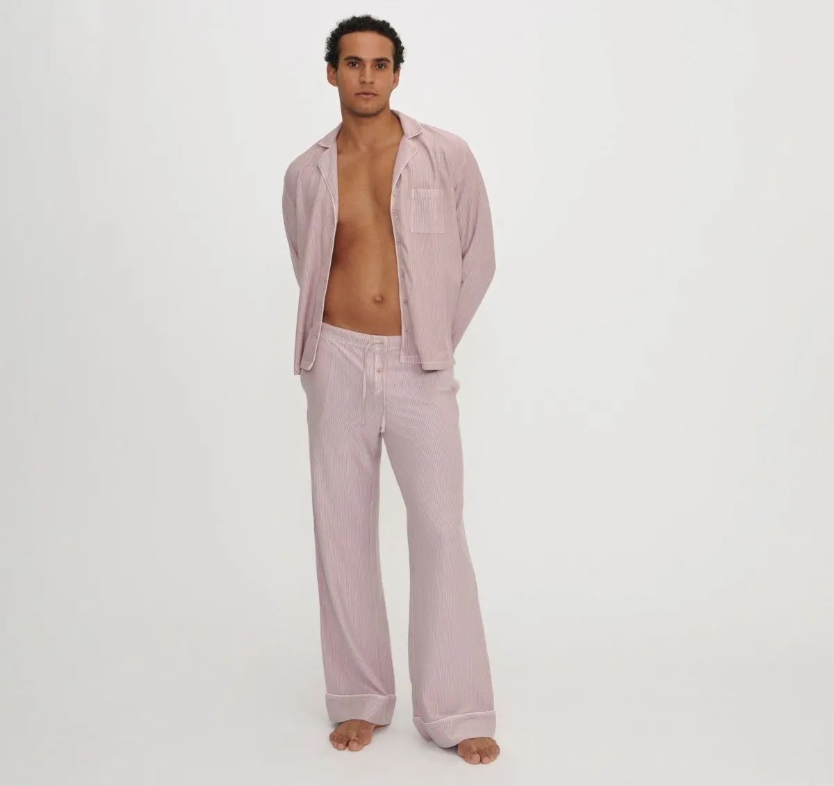 Organic Basics Pink Stripe Sleep Pants