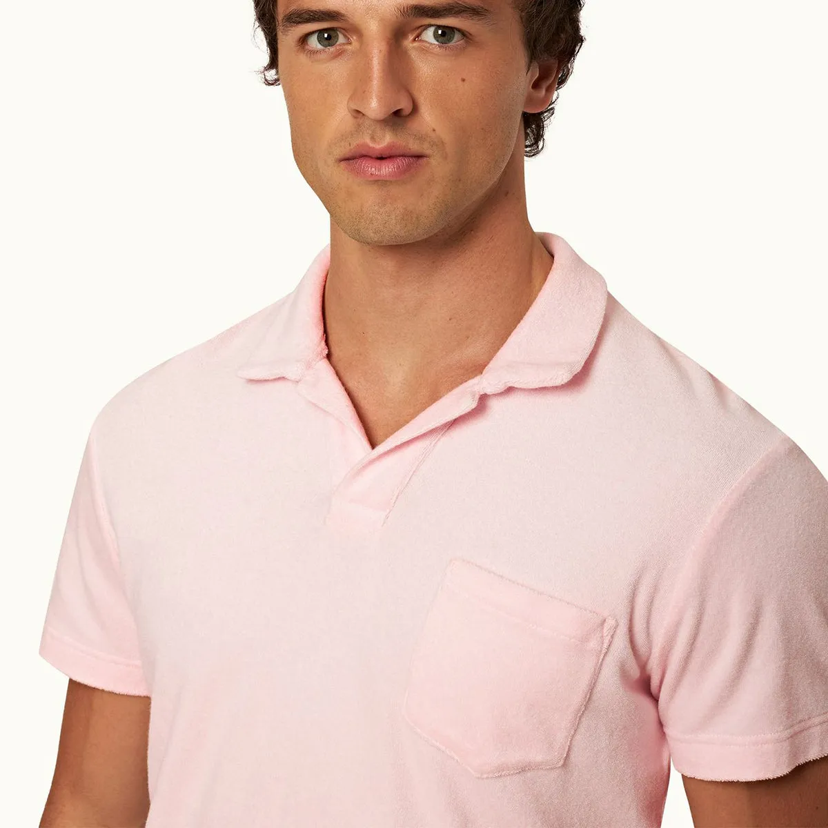 Orlebar Brown - Terry Towelling Polo in Rose