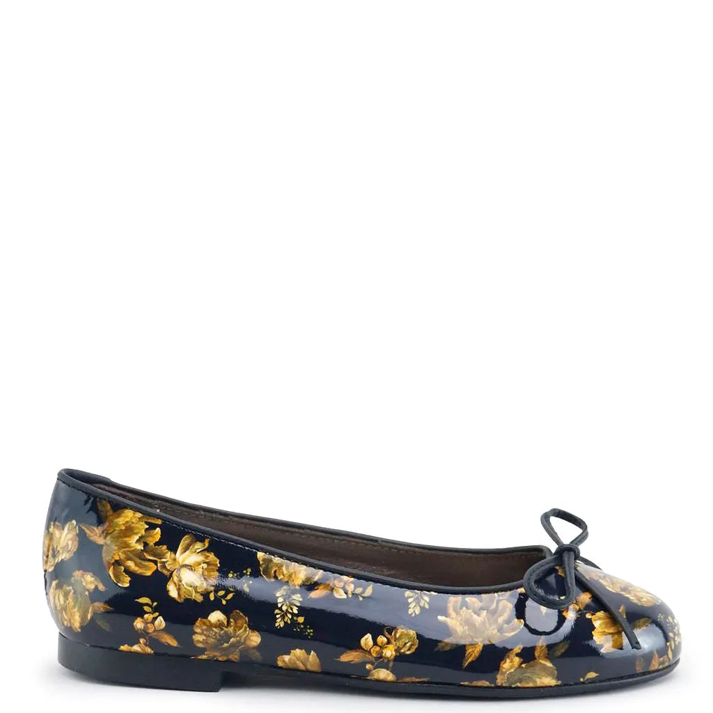 Papanatas Navy Flowers Ballet Flat