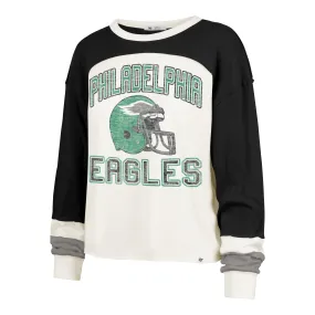 PHILADELPHIA EAGLES HISTORIC GRIDIRON CURVE '47 TONI LONG SLEEVE TEE WOMENS