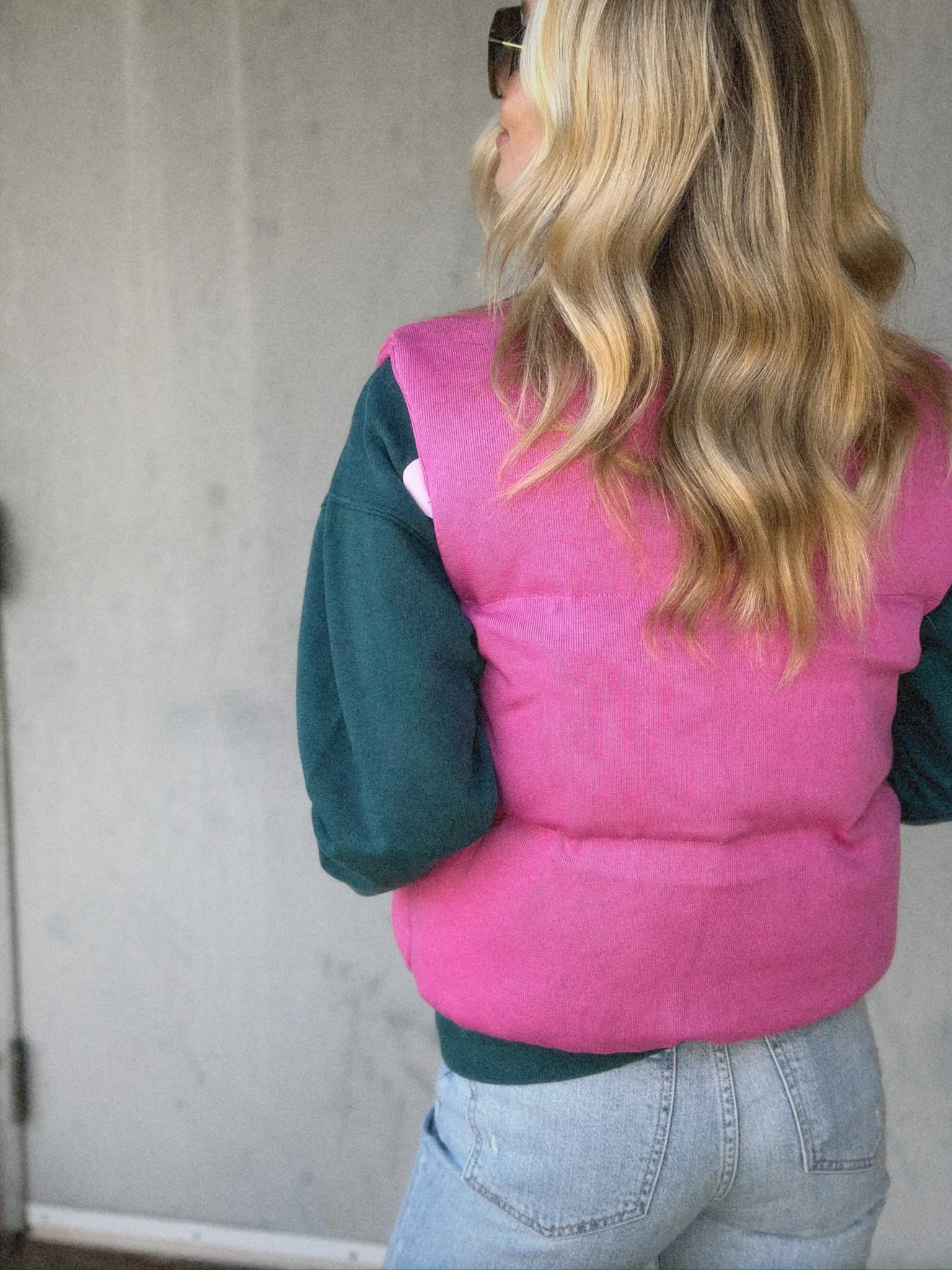 Pink Puffer Cropped Vest