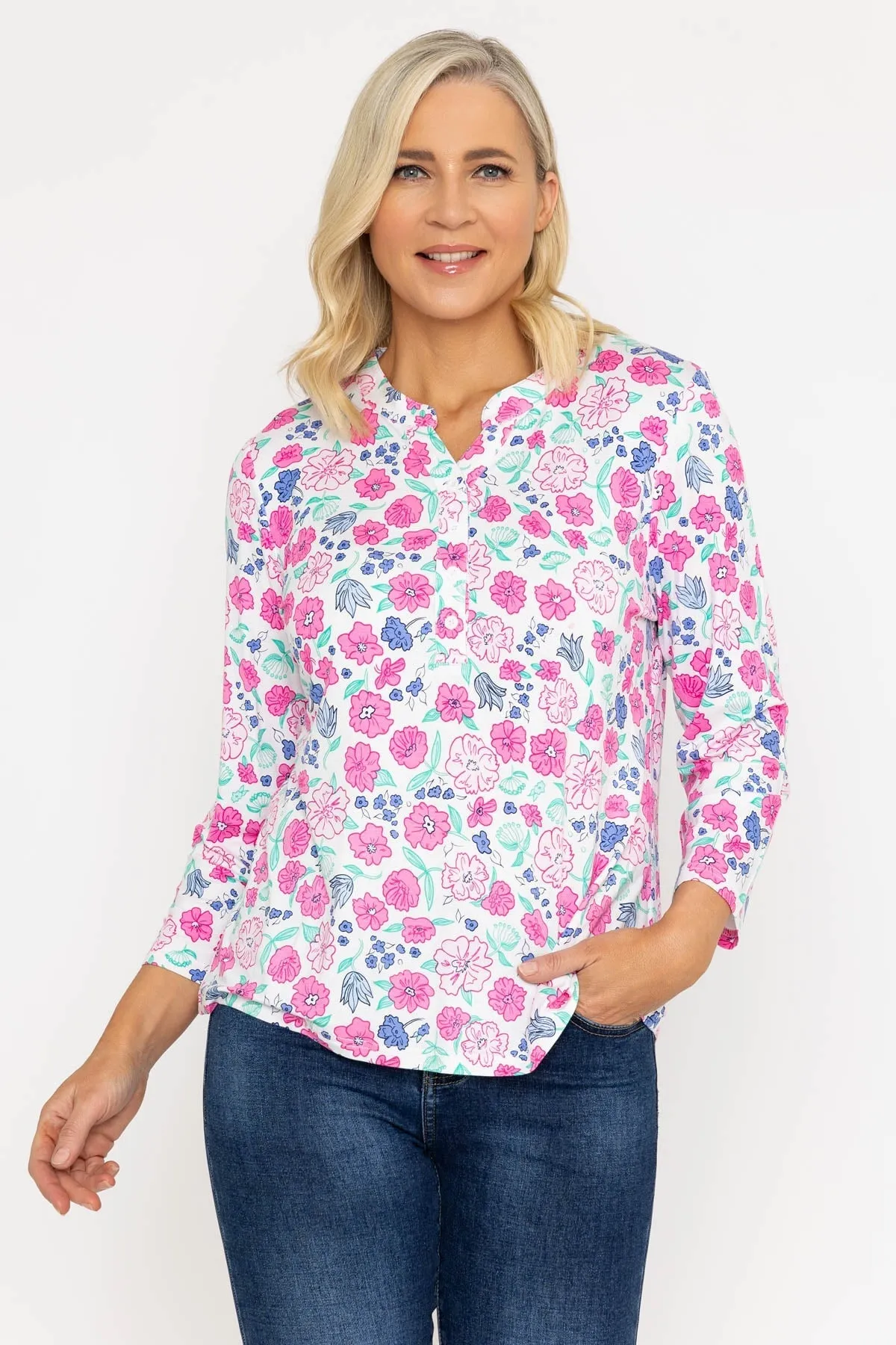 Printed Jersey Top in Pink